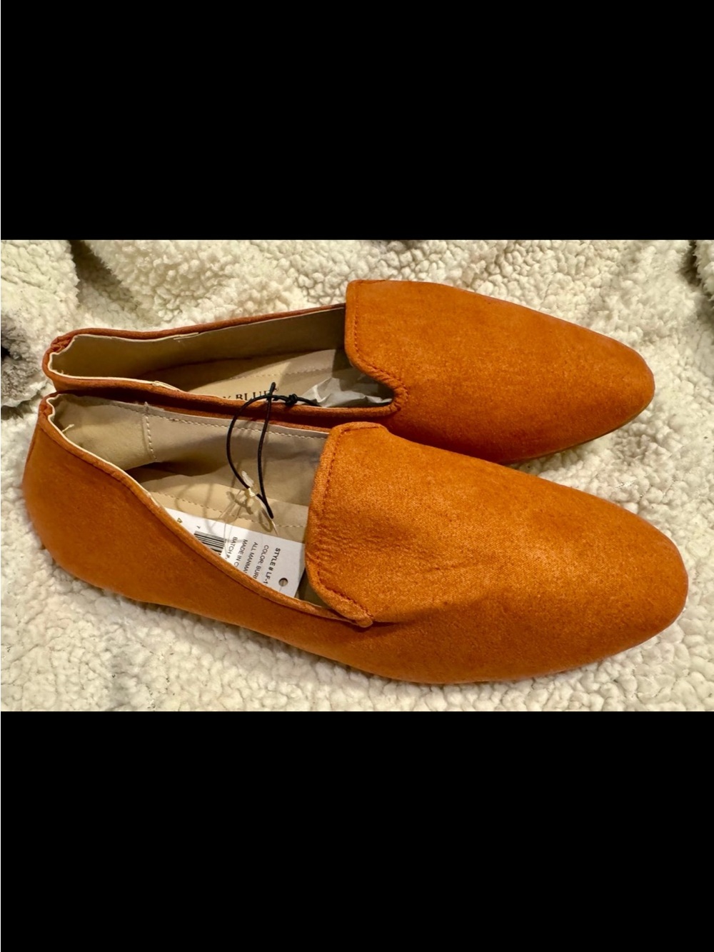 Ashley Blue Burnt Orange Suede Slip-On Loafers size 6